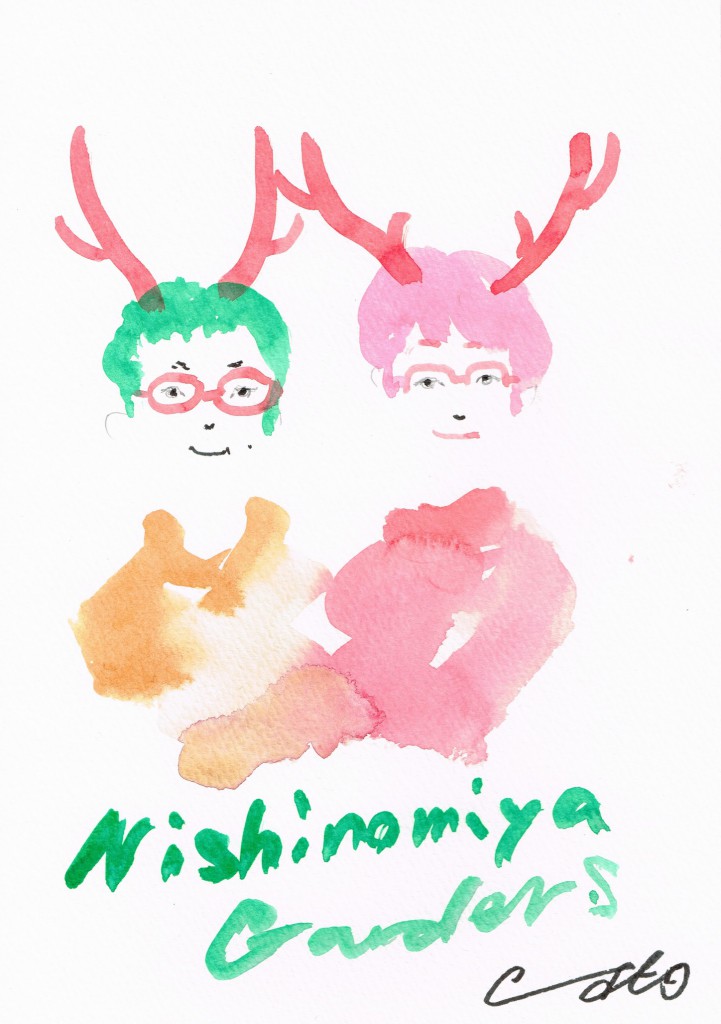 2014年11月2日　Cato Friend　ライブペイントで描いてもらった夫婦のイラスト。 なぜだか鹿の角がはえているが、作家さんの個性がでていてとても嬉しいｗ